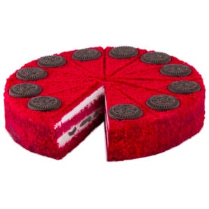 Oreo red velvet taart 12 punten (gesneden)